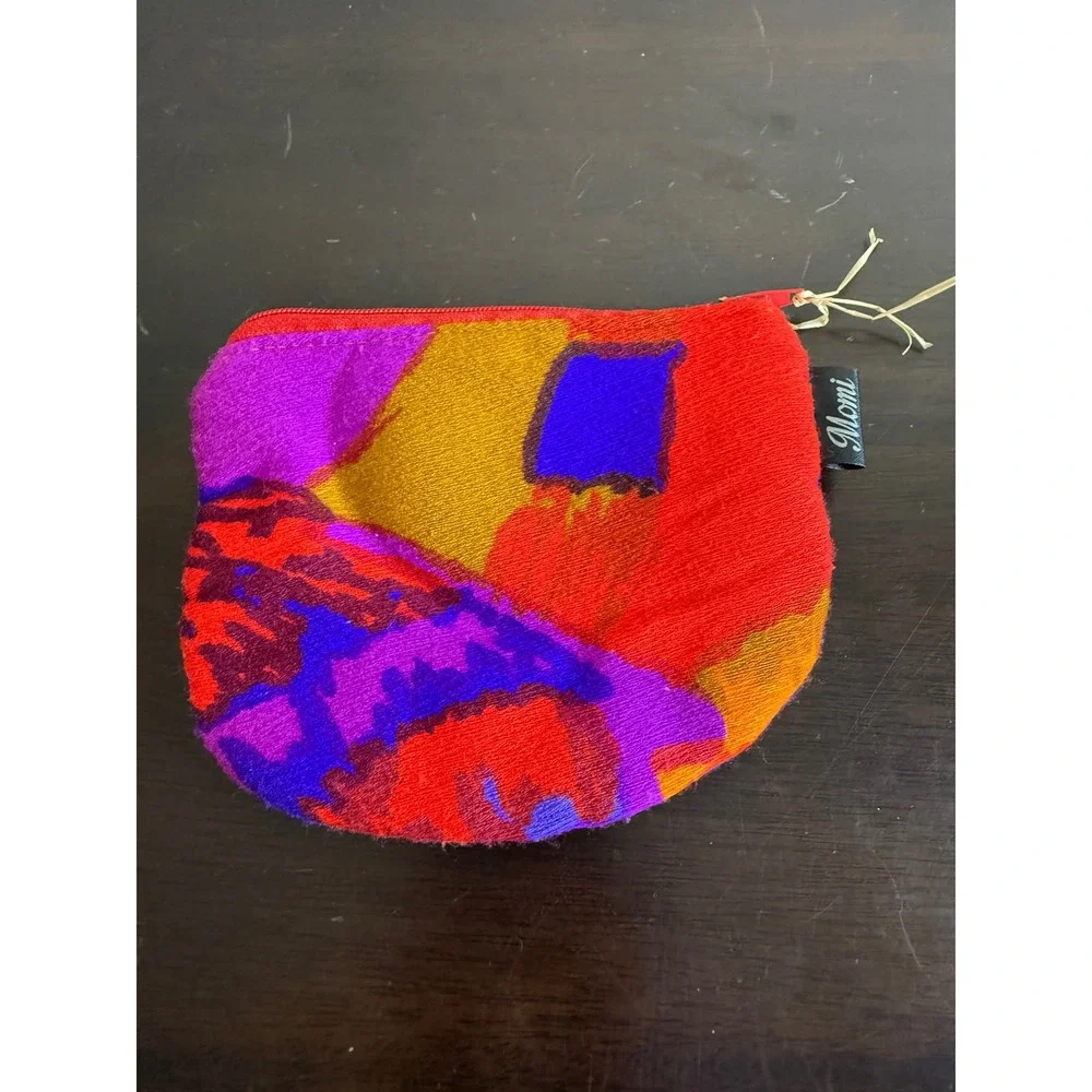 Momi Wallet Women's Made With Aloha Coin Purse‎ Colorful Zip Pouch Hawaiian